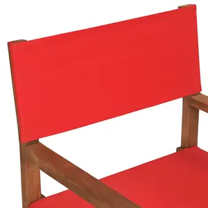 Berkfield Director's Chair Solid Teak Wood Red