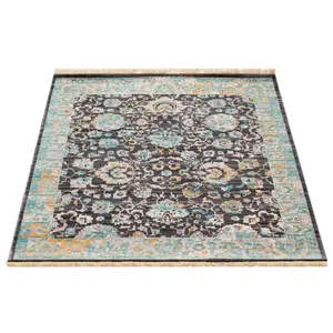 Blue Boho Vintage Floral Rug - Kansas