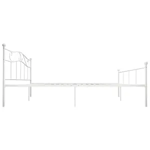 Berkfield Bed Frame White Metal 180x200 cm 6FT Super King