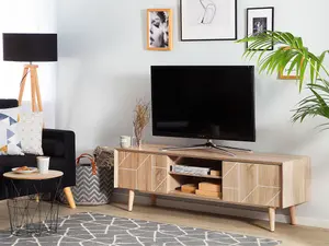 Beliani Modern TV Stand Light Wood FRANKLIN