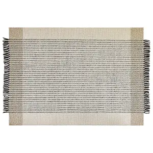 Wool Area Rug 160 x 230 cm Beige and Black DIVARLI