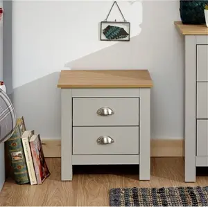 Loretta 2 Drawer Bedside Table Zipcode Design Colour: Soft Grey