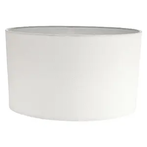 Contemporary and Stylish Ivory White Linen Fabric Oval Lamp Shade - 30cm Width