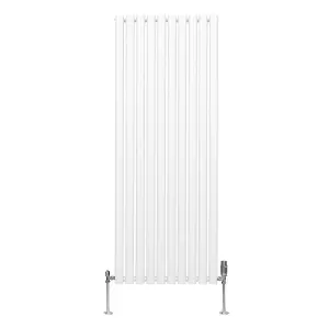 Oval Column Radiator & Valves - 1600mm x 600mm - White