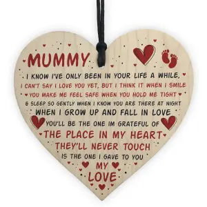 Red Ocean Mothers Day Gift For New Mummy Wooden Heart Mummy To Be Gift Special Keepsake Plaque