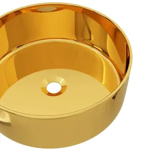 vidaXL Wash Basin 40x15 cm Ceramic Gold