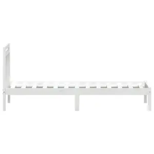 Berkfield Bed Frame White Solid Wood Pine 90x200 cm