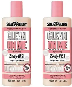 2 Pack X Soap & Glory Clean On Me Creamy Shower Gel X 500Ml