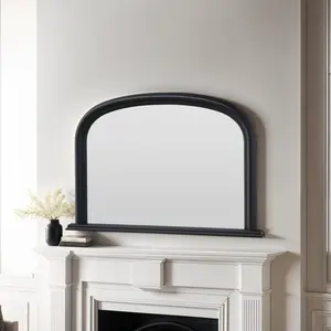 Lynn Arched Overmantle Mirror Black