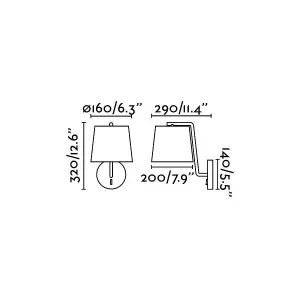 Luminosa Berni 1 Light Indoor Wall Lamp White, E27