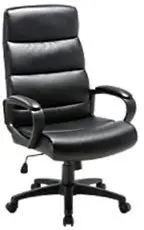 Viking Malaga Executive Chair Basic Tilt Bonded Leather Fixed Armrest Height Adjustable Seat Black 110 Kg