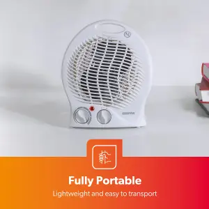 Geepas White Portable Fan Heater