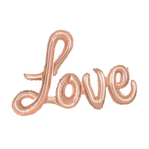 Unique Party 36 Inch Foil Balloon Banner Kit Rose Gold Love (One Size)