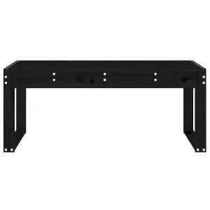 Berkfield Garden Bench Black 110x38x45 cm Solid Wood Pine