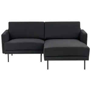 Left-Hand Corner Sofa BREDA Black 2 Seater Left Hand