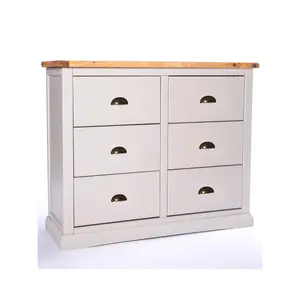 Loreo 6 Drawer Chest of Drawers Brass Cup Handle