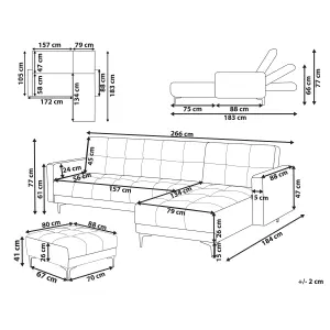 Left-Hand Corner Sofa with Ottoman ALNES Dark Green Left Hand