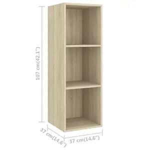 Berkfield Wall-mounted TV Cabinet Sonoma Oak 37x37x107 cm Engineered Wood