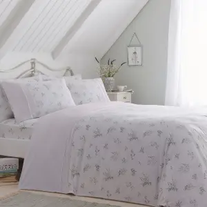 Floral Sprig Lace detail Duvet Cover Set