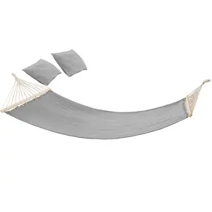 Hammock Eden - with support bars, for 2 people, durable fabric - light grey