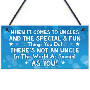 Red Ocean Uncle Keepsake Gifts Novelty Hanging Plaque Uncle Christmas Gift Birthday Gift For Uncle