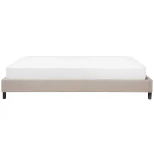 Fabric EU Super King Size Bed Beige ROANNE