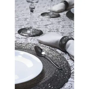 18 Piece Placemat Set Antique Silver