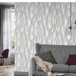 Erismann Fashion For Walls Grey & Silver 3D Effect Wallpaper 10145-31