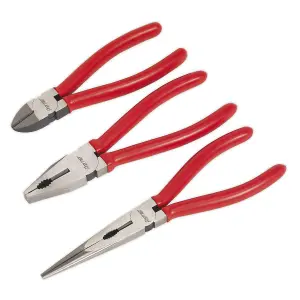 Sealey Pliers Set Chrome Vanadium Steel Fully Polished Finish 3pc AK8564