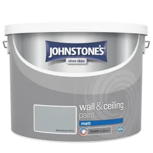 Johnstone's Wall & Ceiling Manhattan Grey Matt Paint - 10L