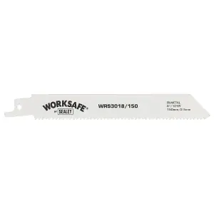 Sealey Reciprocating Saw Blade 150mm 10TPI White - Pack of 5 Pieces WRS3018/150