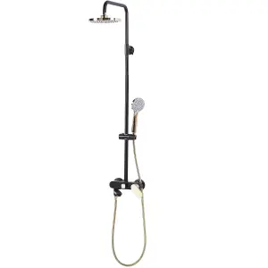 Mixer Shower Set with Rainshower GURARA Black-Gold