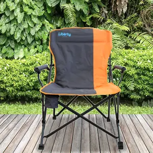 Liberty Leisure Heavy Duty 110kg Outdoor Folding Camping Chair Orange