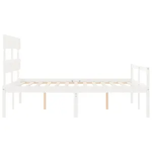 Berkfield Bed Frame with Headboard White 160x200 cm Solid Wood