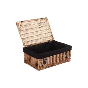 Wicker Packaging Hamper Basket with Lining Black