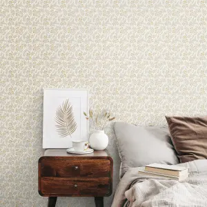 Hoopla Walls Petite Posy Stone & Linen Smooth Matt Wallpaper