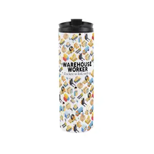 Warehouse Worker Travel Mug - Novelty Trades Gift Stainless Steel Vacuum-Sealed Double-Walled Hot/Cold Drinks Travel Flask