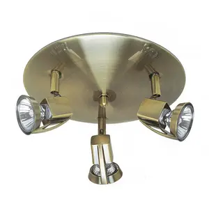 Luminosa Arco 3-Light Ceiling Spotlight Plate Brushed Brass