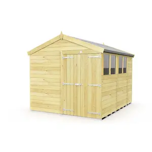 DIY Sheds 8x11 Apex Shed - Double Door With Windows