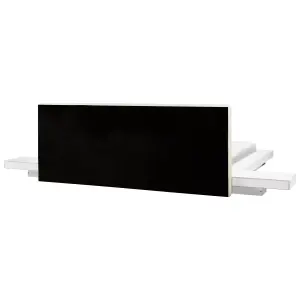 EU Super King Size Faux Leather Headboard Bed with LED White ZEN