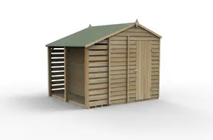 4LIFE Apex Shed 6x8 - Single Door - 2 Windows -  With Lean-To