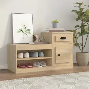 Shoe Cabinet Sonoma Oak 100x42x60 cm Engineered Wood