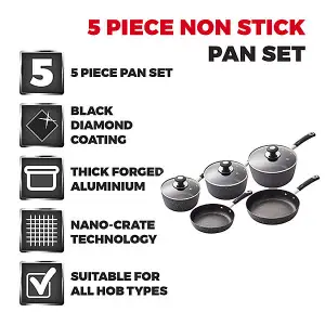 Tower Precision 5 Piece Pan Set Black