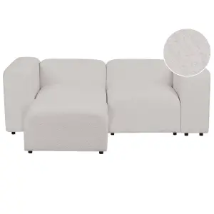 2 Seater Modular Boucle Sofa with Ottoman Light Grey FALSTERBO