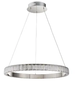 Callisto Chrome Effect and Crystal (K5) Glass LED Ceiling Pendant