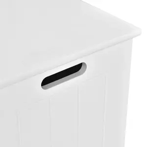 Costway Wooden Laundry Cabinet Hamper Chest  Storage Cupboard Bin White