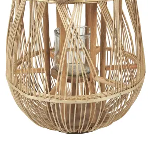 Beliani Rustic Lantern TONGA Wood Natural