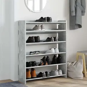 Berkfield Shoe Rack Concrete Grey 80x25x100 cm Engineered Wood