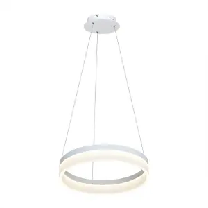 Milagro Ring 40CM LED Designer Pendant Lamp A Stunning Centrepiece Formed From A Hypnotic White Circular 24W(120W) LED Hoop