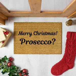 Merry Christmas Prosecco Doormat